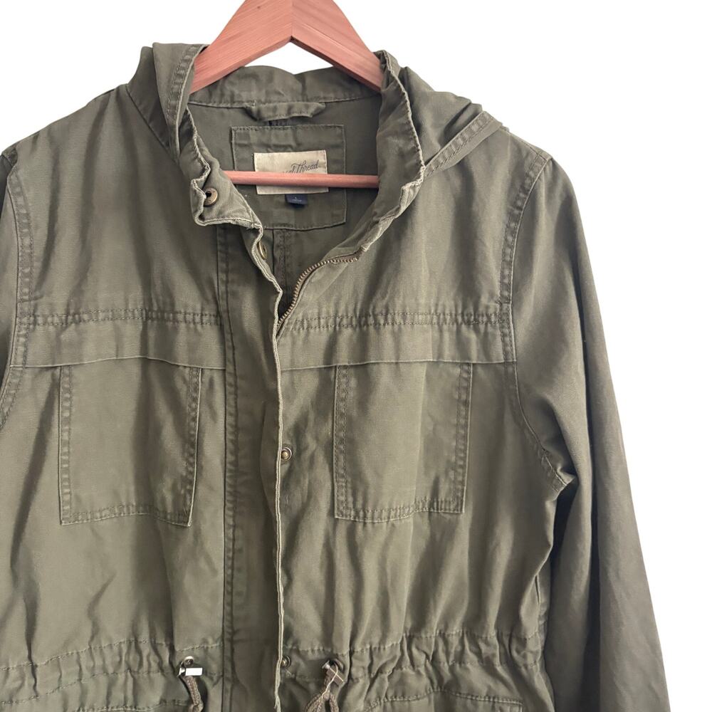 Universal Thread Utility Jacket L Olive Green Hoo… - image 5